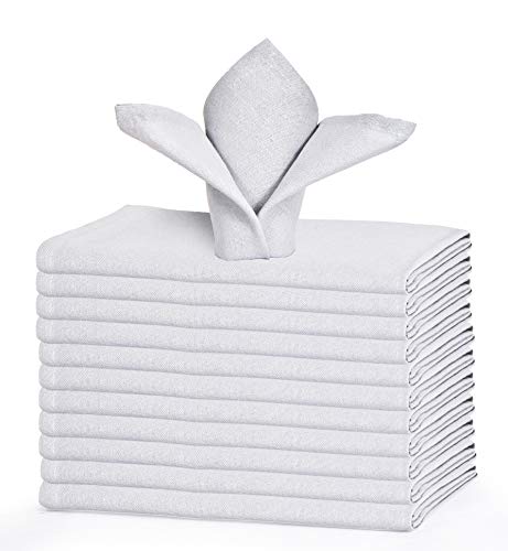 GLAMBURG Cotton Dinner Napkins Set of 12, Cloth Dinner Napkins 18x18, Soft
