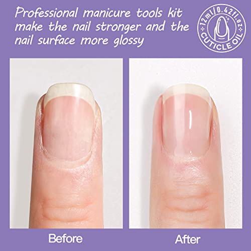FANDAMEI-Nail-Files-and-Buffers-Nail-Cuticle-Remover-Kit-with-Nail-File-Nail-Buffer-Nail-Buffer-Block-Cuticle-Nipper-Cuticle-Pusher-Cuticle-Peeler-Nail-Cuticle-Oil-Lavender-for-Nail-Care