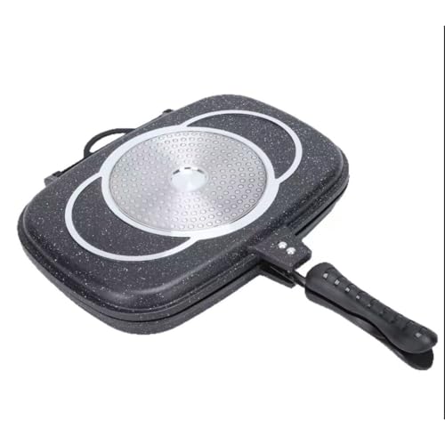 Kwueiit 両面フライパン IH対応 無煙 グリルパン グルメパン ノンスティック 焼肉 ステーキ 魚焼き オーブン風 厚底 耐熱 フライパン キッチン調理器具