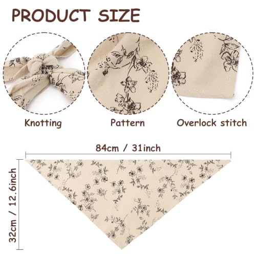 Image of DRESHOW Floral Crochet Hair Bandana Tie Knotted Headscarf Vintage Headband Knitted Head Kerchief for Women Girls