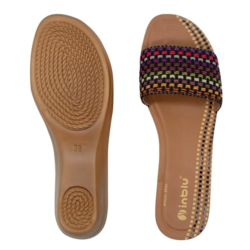 Image of inblu Stylish Fashion Slipper for Women | Comfortable | Lightweight | Anti Skid | Casual Office Footwear (SP41 BLACK)