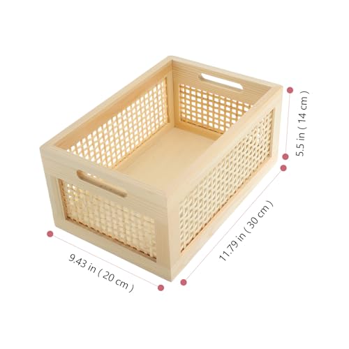 Panier de rangement en bois tissé Healeved pour stocker divers objets maison - 3