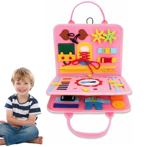 Tablero didáctico de fieltro para niños con actividades motoras