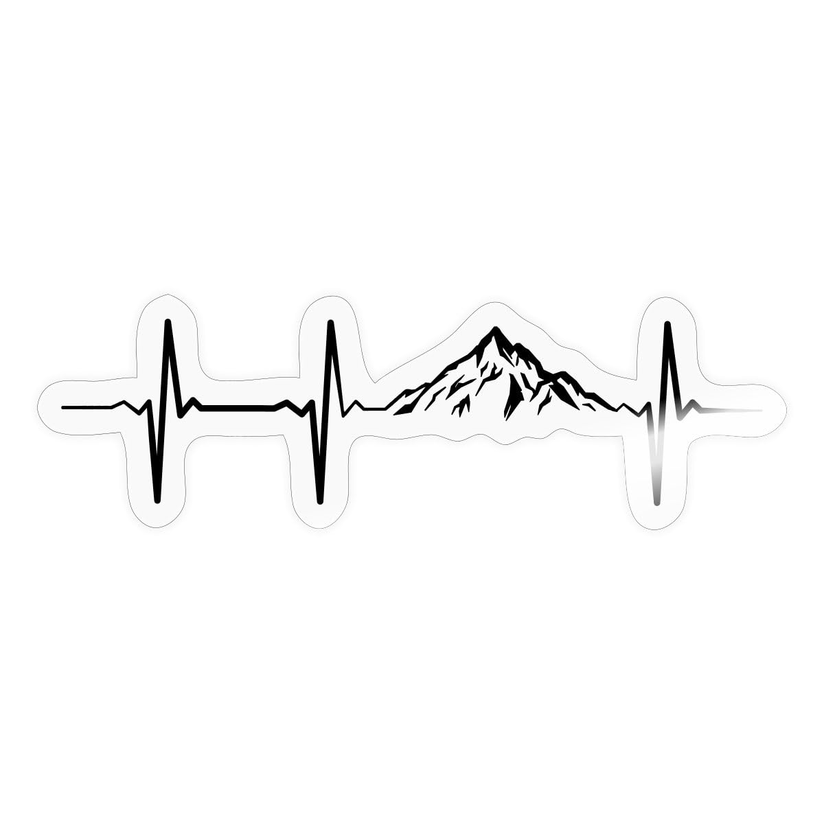 Hellweg Adesivo Decorativo Wandern Herzschlag - 19x5 Cm, Nero Lucido, Per Auto E Superfici Lisce, Made In Germany