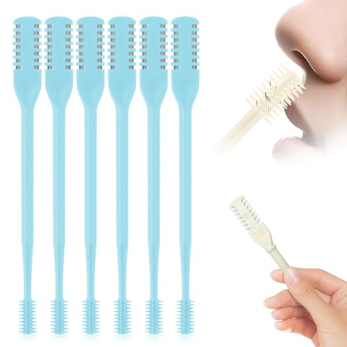 Image of Upgrade Nasal Hair Cutter Travel Essentials for Men Women,2025 Nostril Hair Removal Tools Double Sided Christmas,360 Rotating Manual Nose Hair Trimmer (Blue, 6 Set)
