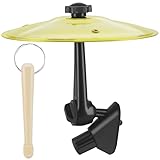 Car Drum Cymbal Air Vent, BENACES Mini Crash Cymbal with Drum Stick, Gold Mini Car Drum Fits on Most Standard Automotive Vents, Fun Instrument Gadgets for Drummer Music Lovers Gift