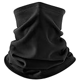 Apidgrowth 1Pack Winter Neck Gaiter Warmer - Face Cover Scarf Windproof Fleece for Men & Women Sport Outdoors Skiing Fishing Hiking Cycling Christmas Gift Black