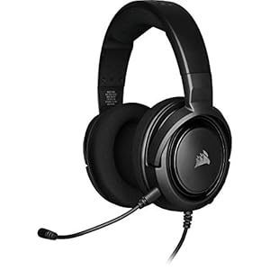 CORSAIR HS35 Stereo Lightweight Multiplatform Wired Gaming Headset – Detachable Uni-Directional Microphone – Neodymium Drivers – PC, PS5, PS4, Xbox, Nintendo Switch, Mobile – Carbon