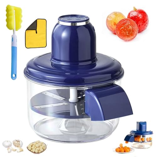 Macchina Elettrica Per Sbucciare L'Uva, Nuovo 2025 Sbucciatore Automatico Per Aglio E Uva, Sbucciatore Ricaricabile Per La Casa Kitchen Aid Per Frutta Con Spazzola/Straccio(YM blue)