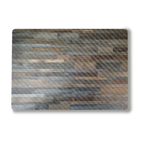 Carbon Fiber Laptop Skin Compatible with Surface Laptop 7 15" (2024) - Gray Wood - Premium 3M Vinyl Protective Wrap Decal Cover - Easy to Apply | Crafted in The USA by MightySkins