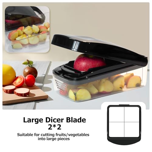 Vegetable Chopper, Food Choppers, Onion Chopper, Veggie Choppers, Onion Dicer, Potato Dicer Cuber with Container, Onion Dicer & Vegetable Dicer (Black) - Image 6