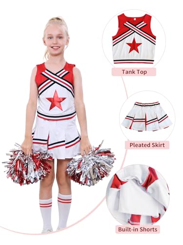 Image of LOLANTA Cheerleader Costume for Girls Halloween Cheer Uniform Outfit