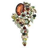 SELOVO Long Brown&Green Brooch Pin for Women Wedding Party Brooch Pendant