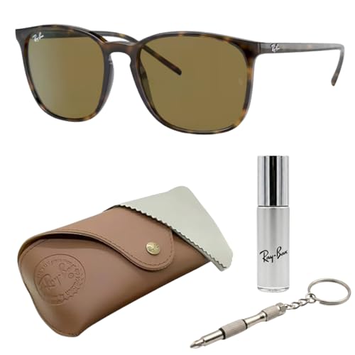 Image of Ray-Ban RB4387 Square Shaped Sunglasses for Men & Women with Official RAYBAN Eyewear Kit
