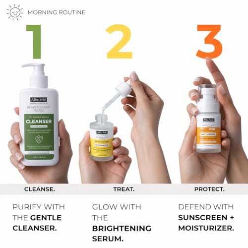 Alba Solé 10% Niacinamide + Glutathione Face Serum | Brightening Serum for Dark Spots & Uneven Skin Tone | AHA BHA with Hyaluronic Acid | Smooth, Radiant Skin | 30 ml (1.01 fl oz)