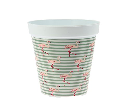 My Note Deco Cache Pot Rond pré-percé 17cm Flamant en Plastique Recyclable Cover