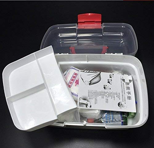 Empty First Aid Kit Family Medicine Chest Storage Box Household Plastic Drug Holder Case Medicine Cabinet (Blue-Small Size) - Thumbnail 4