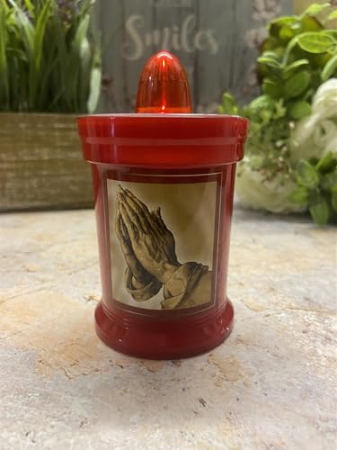 Osiris Trading UK Lampada funebre a batteria per esterni, design mani in preghiera, illuminazione commemorativa tributo