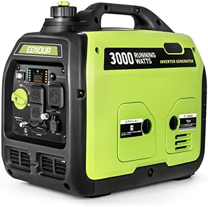 EENOUR Inverter Generator DK3000iS, Rated Output 3.0kVA, Disaster Prevention Product Certified, Sine Wave, Soundproof Type, High Output, Lightweight, Quiet, Home Use Gasoline Generator, Portable