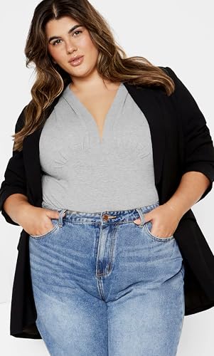 Image of City Chic Women's Plus Size Amelila Pleat Bodysuit