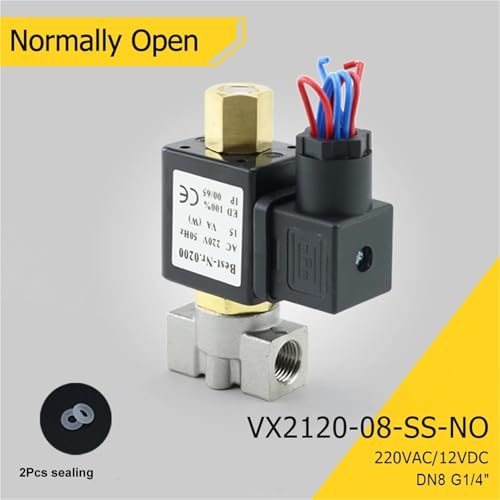 Électrovanne inox normalement ouverte VX2120-08-SS-NO 220V DN8 - 3