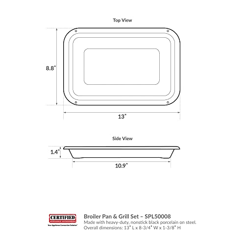 image for Certified Appliance Accessories SPL50008 Small 2-Piece Broiler Pan & G