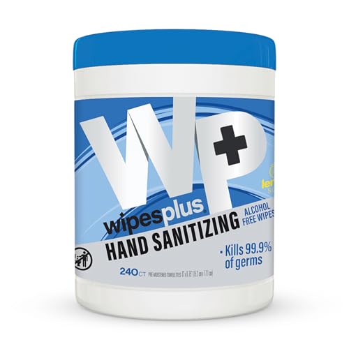 Image of WIPESPLUS Hand Sanitizing Wipes Canister Alcohol Free for Home and Business, 240 Count