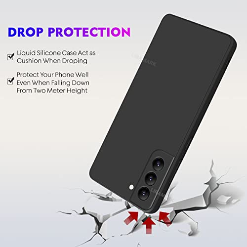 Image of LIRAMARK Silicone Soft Back Cover Case for Samsung Galaxy S22 5G (Silicone Black)