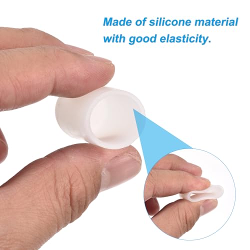 Image of uxcell 8Pcs Silicone End Caps, 17mm(43 /64 inch) ID 28mm(1-3 /32 inch) Height Round Rubber Elastic Screw Thread Protectors Flexible Screw Bolt Covers Caps for Metal Tube Rod Bolt, Clear