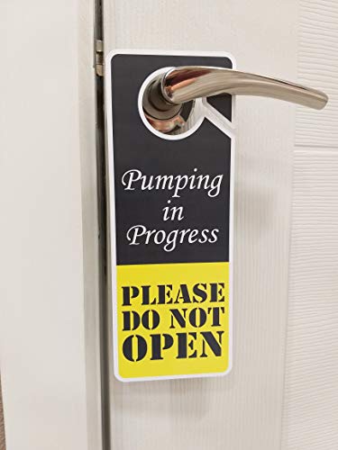 Do Not Disturb Sign - Pumping In Progress Do Not Open, Door Hanger 2 Pack, Double Sided, Ideal For Using In Any Places #TOP1