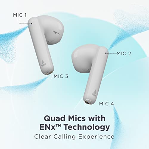 Image of boAt Airdopes 141 Pro True Wireless in Ear Earbuds with 45H Playtime, Quad Mics Enx Tech, 12mm Drivers, ASAP Charge, Beast Mode for Gaming & BT v5.3(Siberian White)