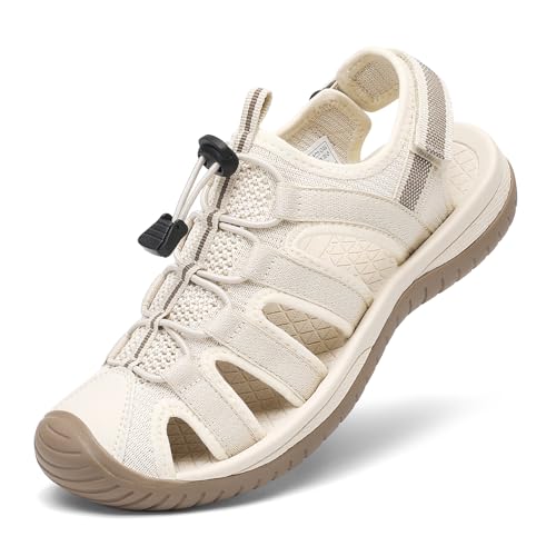Image of Dannto Women's Sport Sandals Close Toe Mesh Hiking Outdoor Athletic Walking Casual Sandals Water Shoes