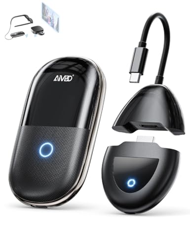 AIMIBO Wireless HDMI Transmitter and Receiver for AR Glasses HDMI & USB-C Ports 5G 60Hz 5000mAh Battery for Laptop DVD Player Cable Box PS5 to XREAL/RayNeo/Rokid/TV/Monitor/Projector