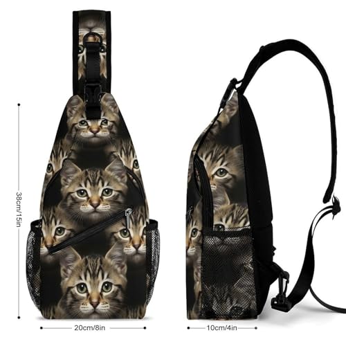 Fashion Day Pack Small Cross Body Backpack Sling Shoulder Bag Chest Bag For Men And Women Cute Animal Cat2