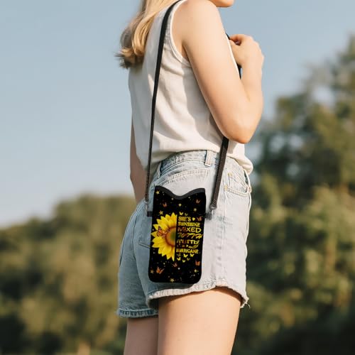 Image of Cell Phone Sleeve Pouch with Adjustable Strap - Sunflower