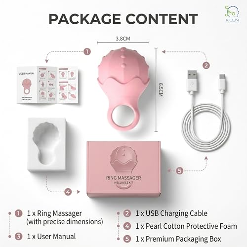 Image of KLEN Electric Massager Machine For Women Stress Relief - Full Body Pain Handheld Waterproof Wireless Portable Vibration Massage Device Relaxation & Self Use