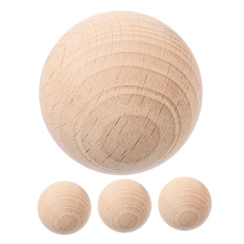 iplusmile 4 Bolas De Croquet De Madera para Jardín Juego De Croquet Redondo para Manualidades Color Caqui