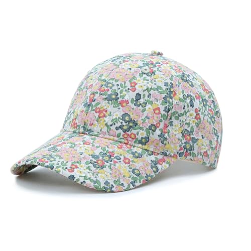 QECEPEI Floral Baseball Cap Cotton Dad Hat Adjustable Print Ball Cap for Women Light Floral