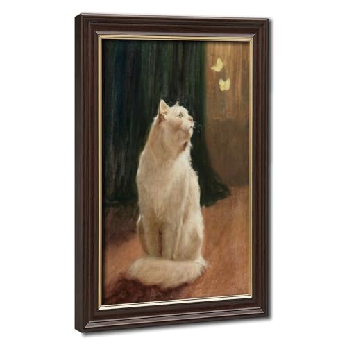 Toile chat avec papillon pour sublimer l'ambiance cosy de votre bureau