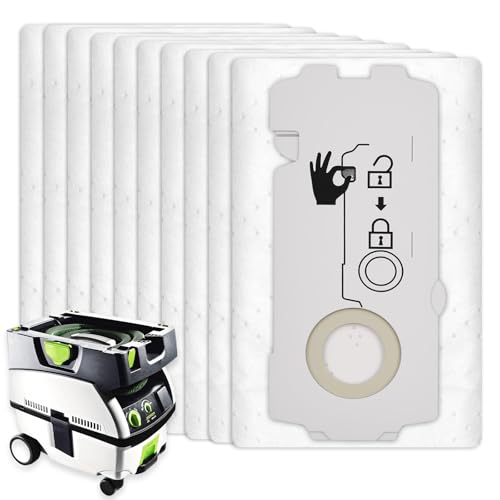 10 Pack 204308 Vacuum Bags for Festool CT Mini CT MIDI Yom 2019 onwards