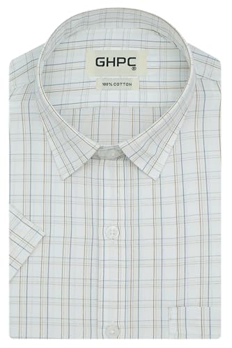 GHPC 100% Cotton Checkered Half Sleeves Regular Fit Formal Shirt ...