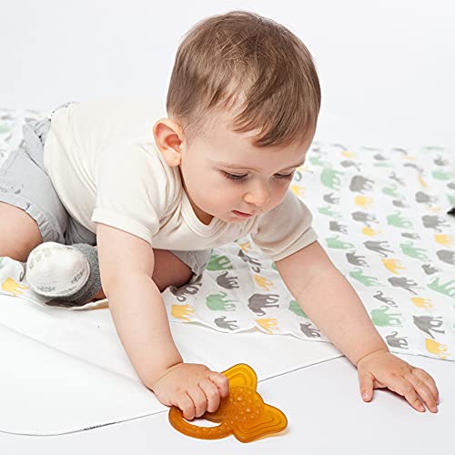 GRÜNSPECHT Bio-Beißring aus Naturkautschuk für zahnende Babys, massiert Zahnfleisch, BPA frei, weich, fördert Feinmotorik, Elefant (639-00), braun