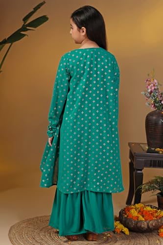 Image of Fashion Dream Girls Georgette Embroidered Palazzo Set|Kids Ethnic Wear|sharara set for girls|Indo Western Set