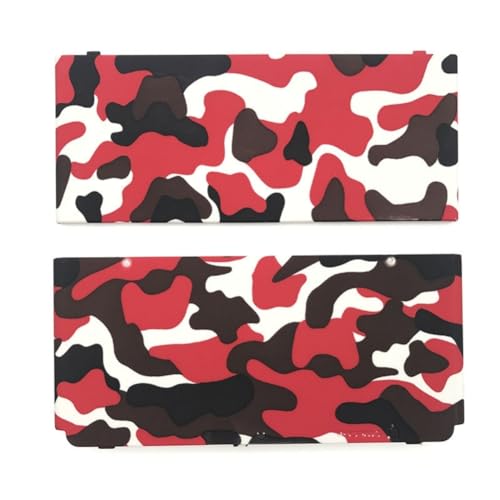 Hzxkqmil Carcasa Frontal/Trasera de Repuesto Cubierta Superior e Inferior de Cáscara Cubierta DIY Accesorios para Nintendo New 3DS Consola, Camuflaje Rojo