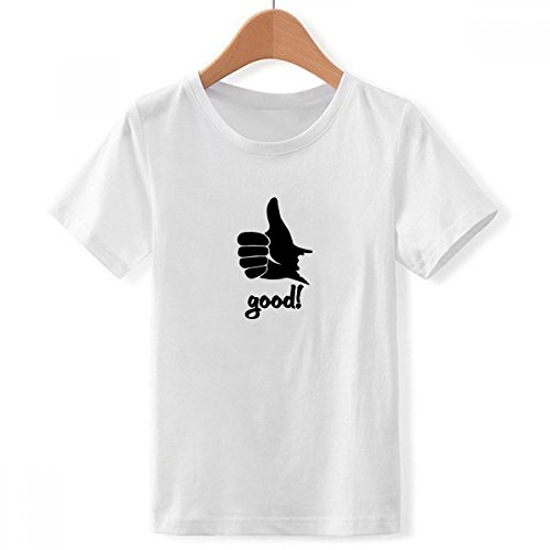 T-Shirt Blanc Pouce Silhouette Idéal pour le Style Décontracté des Ados