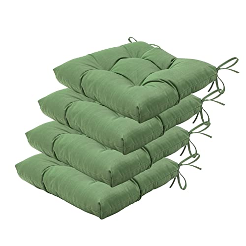 Image of QILLOWAY Indoor /Outdoor Square Seat Patio Cushion - 19-Inches,Pack of 4 (Dark Green)