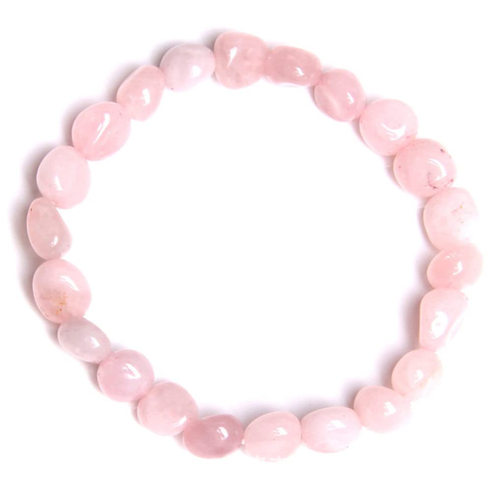 Gioielli con ciondoli Bracciale con Pietre preziose, Braccialetti con Perline Perline di Quarzo Rosa Irregolari Naturali Braccialetti Bracciale con Cristalli Elastici Gioielli in Cristallo di per