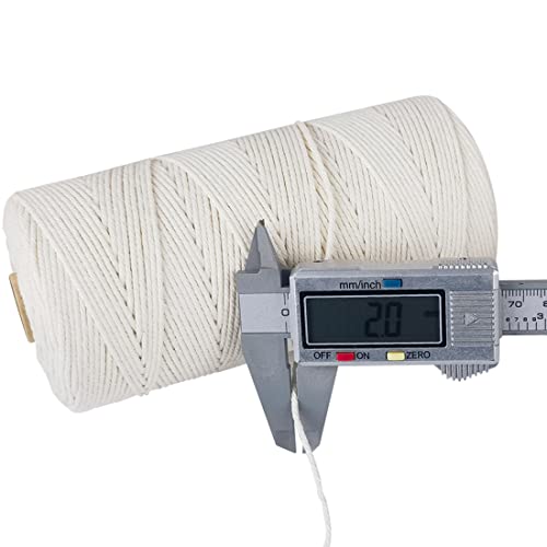 Image of PerkHomy Cotton Butchers Twine String 1100 Feet 2mm Twine for Cooking Food Safe Crafts Bakers Kitchen Butcher Meat Turkey Sausage Roasting Gift Wrapping Gardening Crocheting Knitting