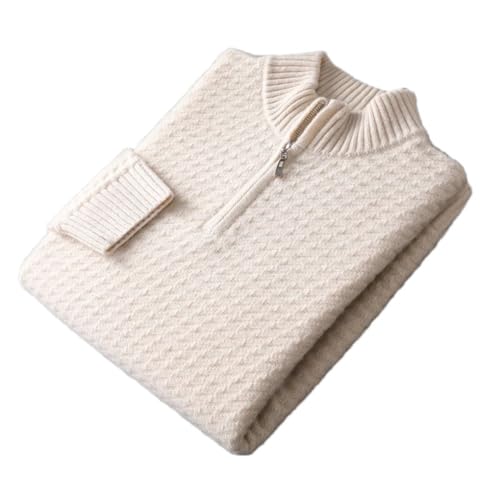 Men's Wool Knitted Sweater Stand Up Collar Half Zipper Pullover Casual Thick Warm Jumpers Tops