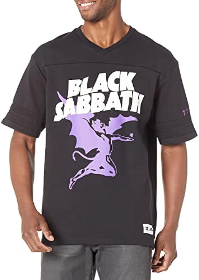 DC Men's X Black Sabbath Football Jersey Tee Shirt